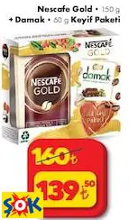 NESCAFE GOLD KAHVE 150 G + DAMAK ÇİKOLATA 60 G KEYİF PAKETİ